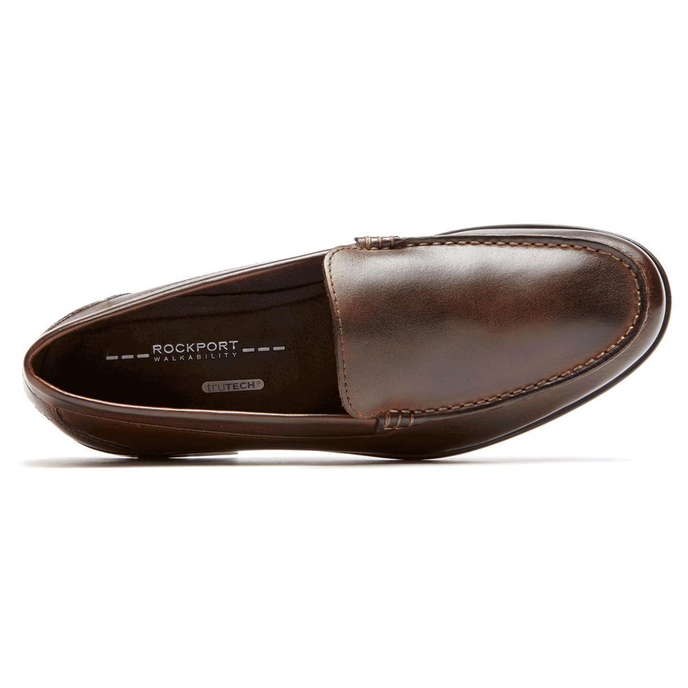 Rockport Mens Loafers Dark Brown - Classic Venetian - UK 580-JNKWMS